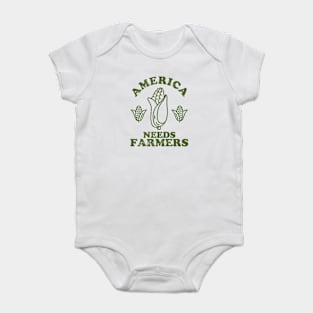 America Needs Farmers // retro Baby Bodysuit